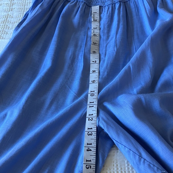 JAPNA Light Blue Tank Smocked Rayon Wide Leg Pants Jumpsuit Size XL NWT - Picture 8 of 13